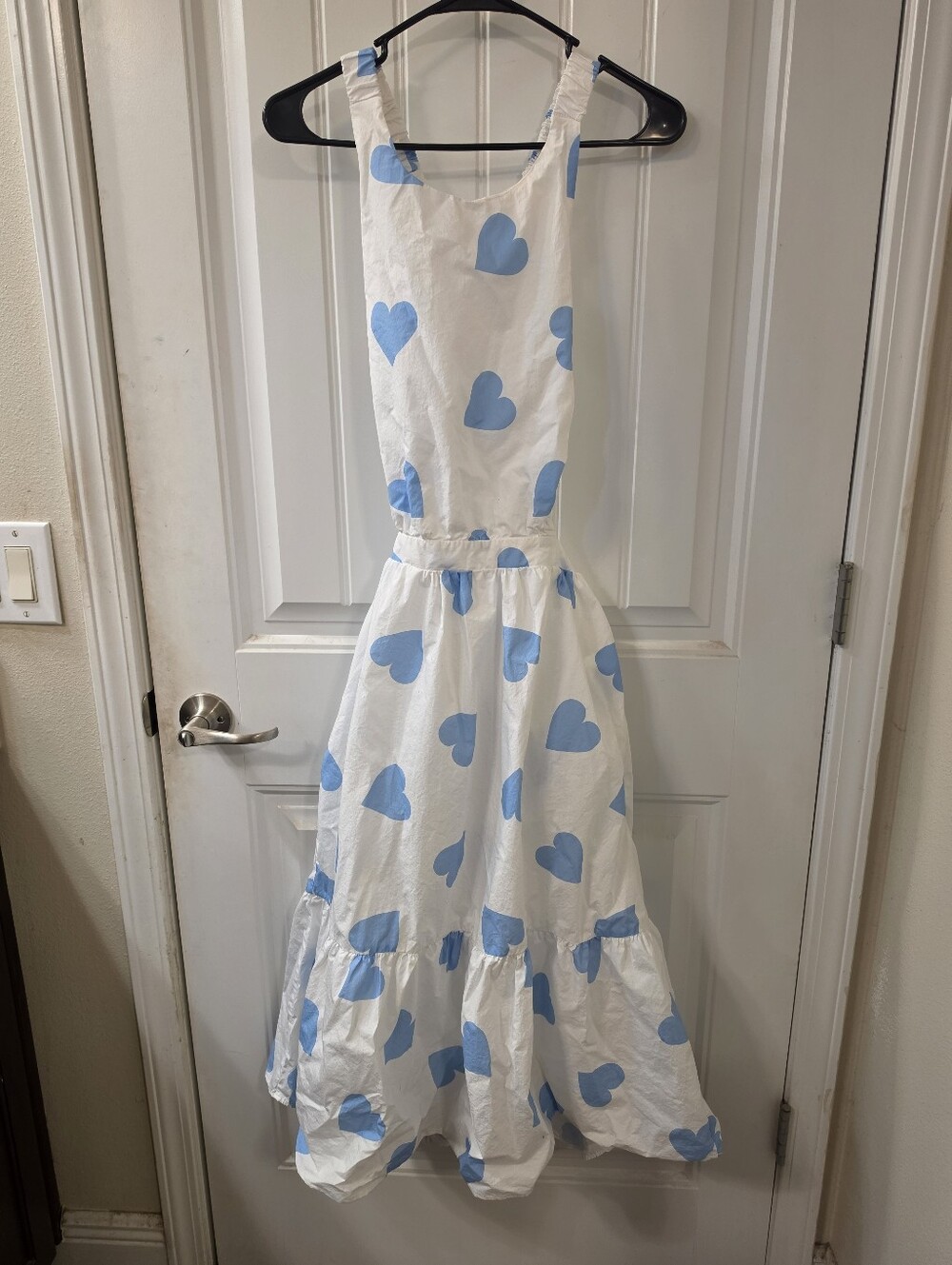 Blue & white heart cotton dress